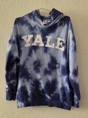 LG Navy and White Tie-Dye YALE Hoodie